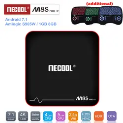 Mecool M8S PRO W Android 7,1 Smart ТВ Box Amlogic S905W Quad core 1/8 ГБ Rom 4 К H.265 HD 2.4g WiFi 100LAN android ТВ телеприставке