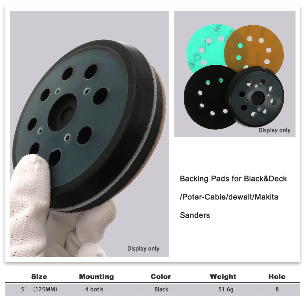 5 дюймов 8-Hole 4 болта резервная шлифовальная площадка шлифовальная подложка крюк и петля для Makita электродрель шлифовальные электроинструменты аксессуары
