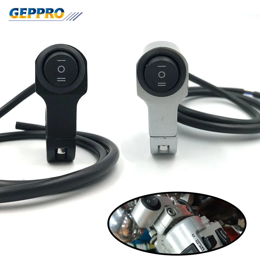 

Aluminum Alloy Motorcycle CNC 3-Wire 22mm Handlebar Headlight ON/OFF Button Light Switch 12V Waterproof Motorcycle Accessory