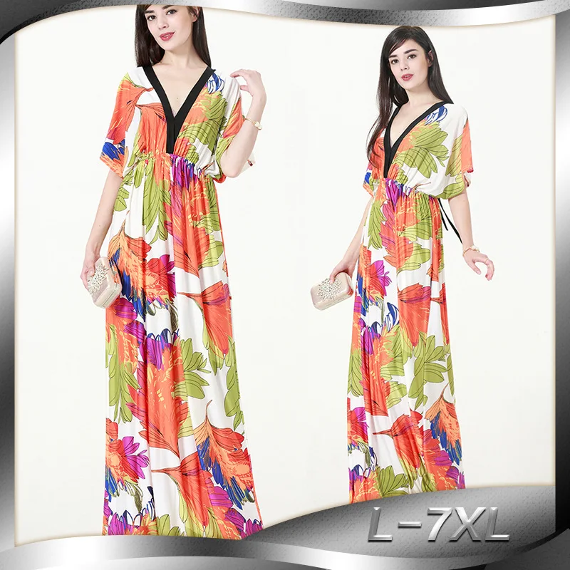 2018 font b Women b font Summer Boho font b Dress b font Sexy V Neck