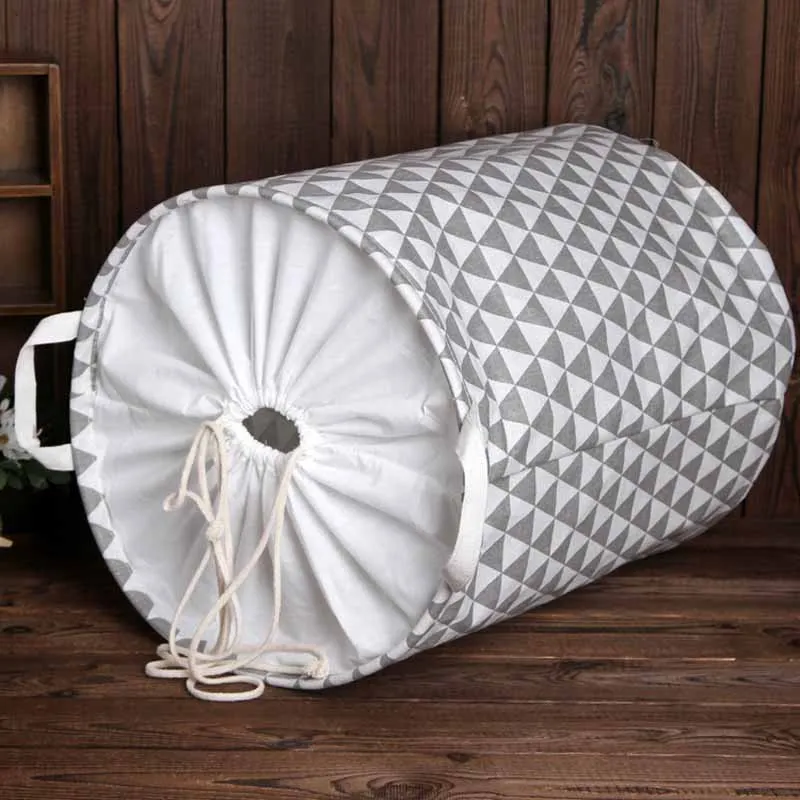 Большой Холст ведро Drawstring Луч порт корзина для белья и грязной одежды складной