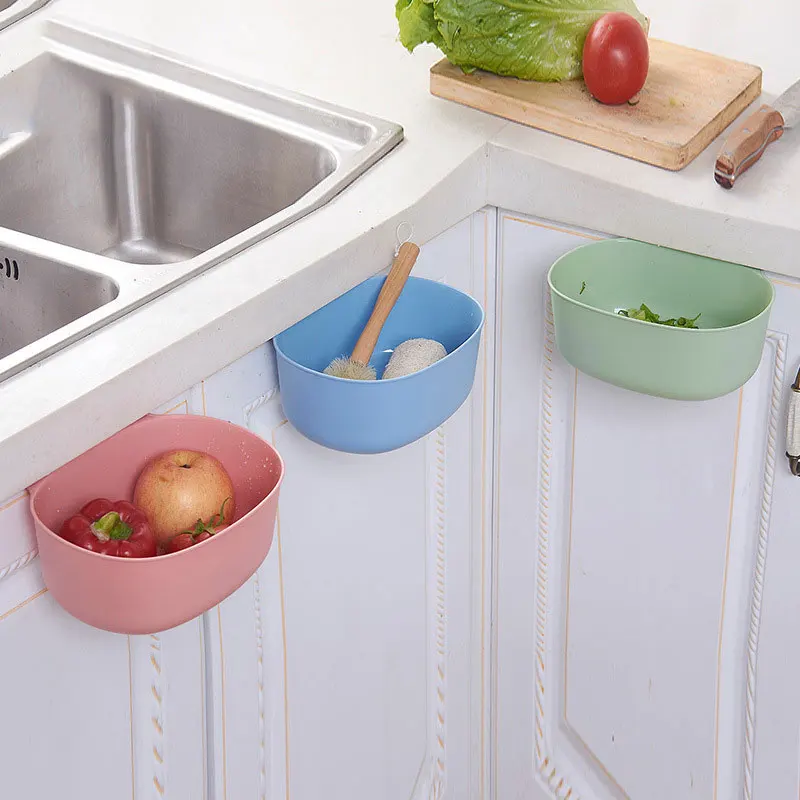 

Kitchen Cabinet Door Hanging Large Trash Can Organizer Fashion Uncovered Plastic Storage Box Debris Cylinder TAOSCIL
