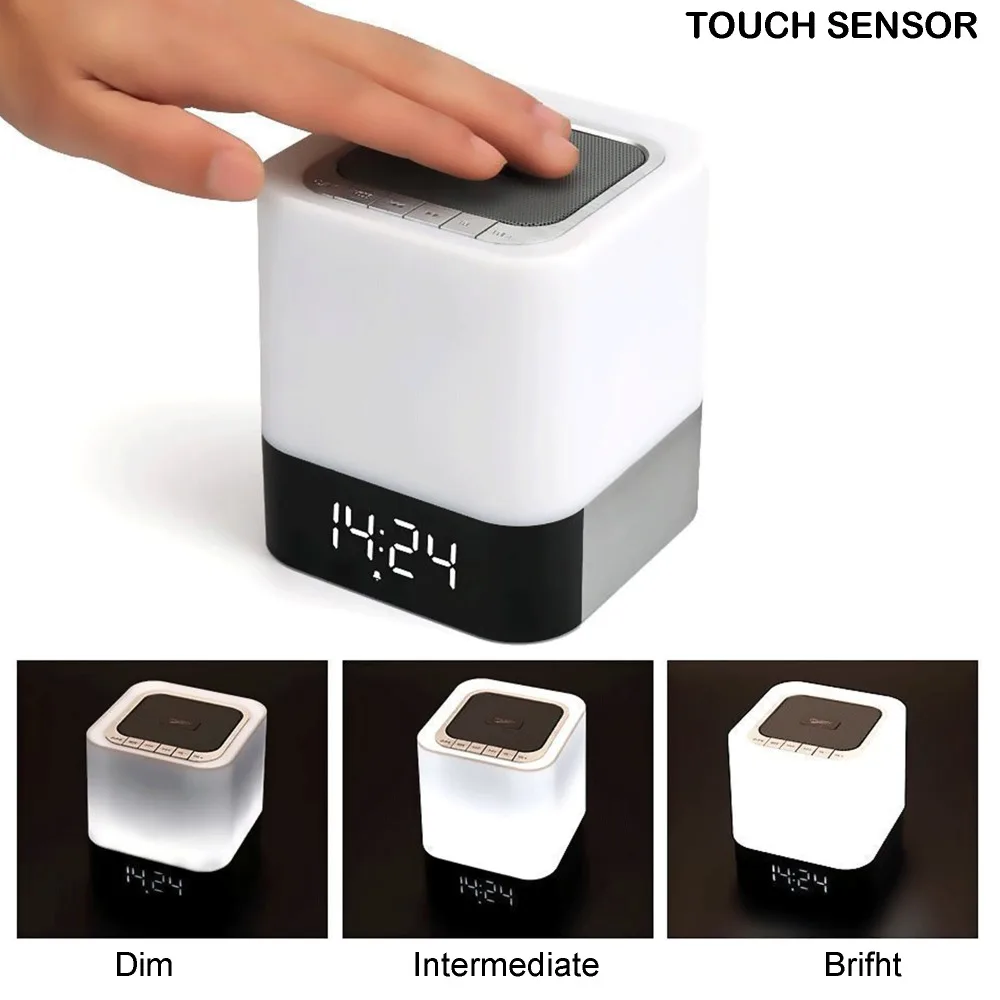 Alarm Clock Mini HIFI Speaker Wireless Bluetooth Speaker AUX MP3 Player