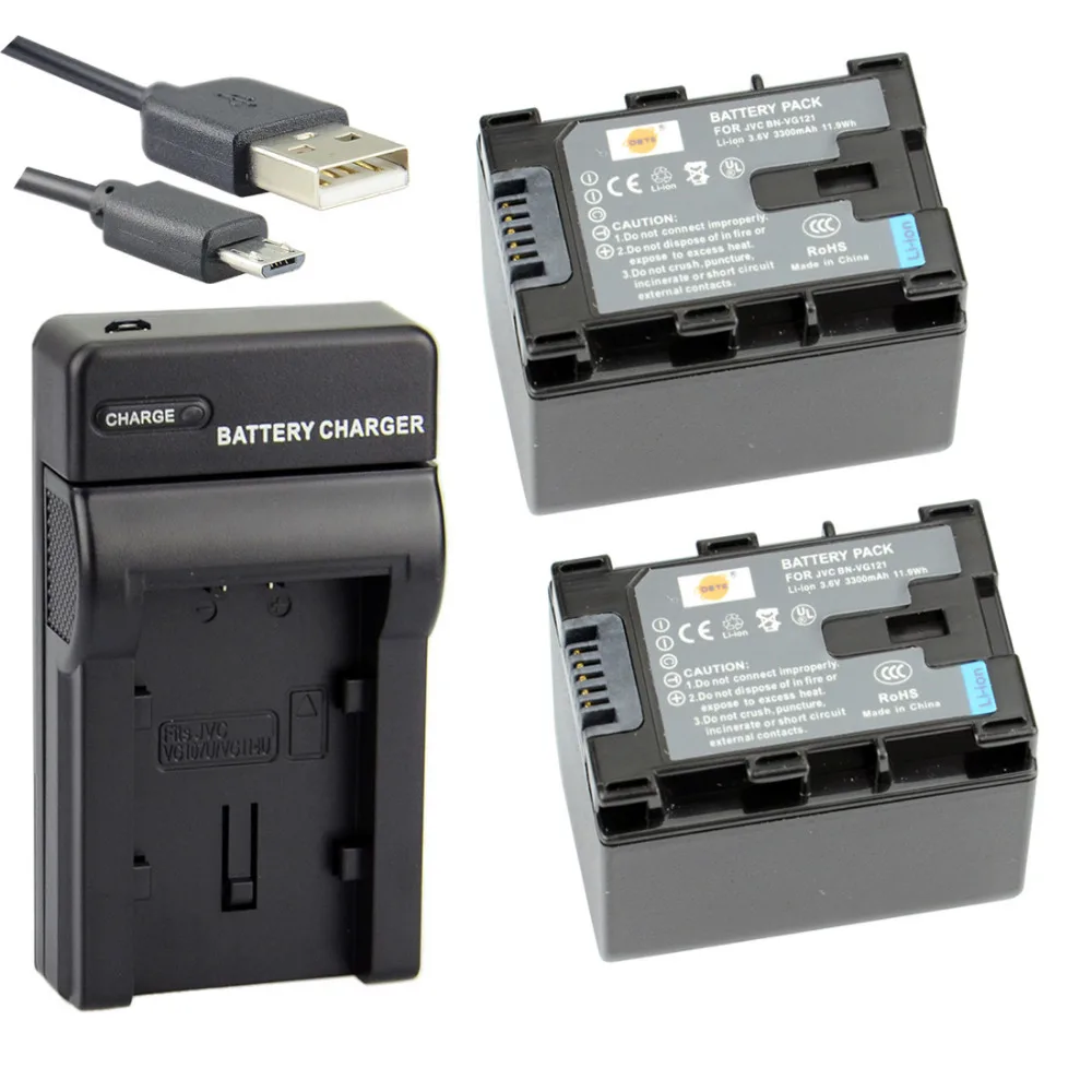 

DSTE 2PCS BN-VG121 Li-ion Battery + UDC96 USB Port Charger For JVC GZ-G3 GZ-GX8 GZ-E245 GZ-E10 GZ-E100 GZ-E565 GZ-HM970 HM855