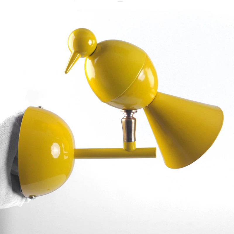 

Creative personality of modern minimalist bedroom bedside wall lamp Nordic wrought LED single head bird lamp