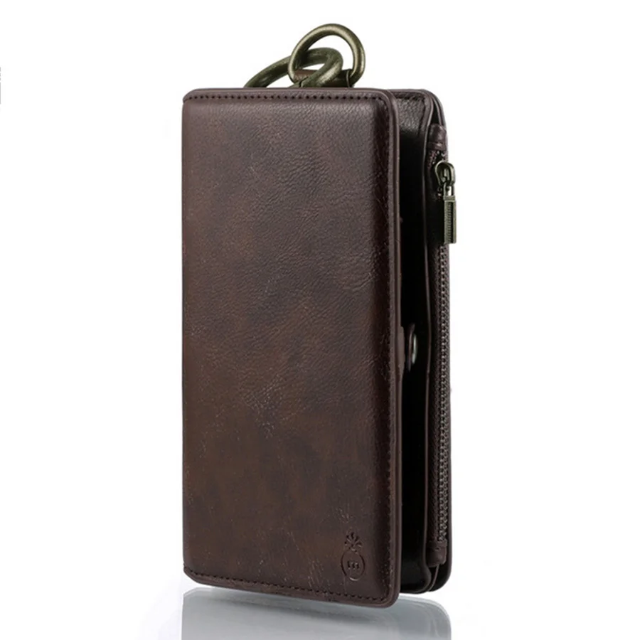 Многофункциональный кожаный чехол-бумажник для iPhone X, 6, 6 S, 7, 8 Plus, съемный чехол для телефона, флип-чехол с подставкой, чехол с отделением для карт, сумка на молнии