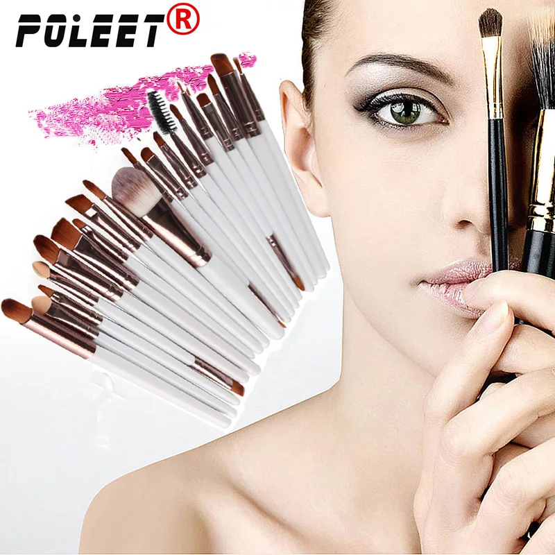 

20pcs/set Eye Shadow Foundation Eyebrow Eyeliner Eyelash Lip Brush Cosmetic Makeup Brush Tool Set Free shipping