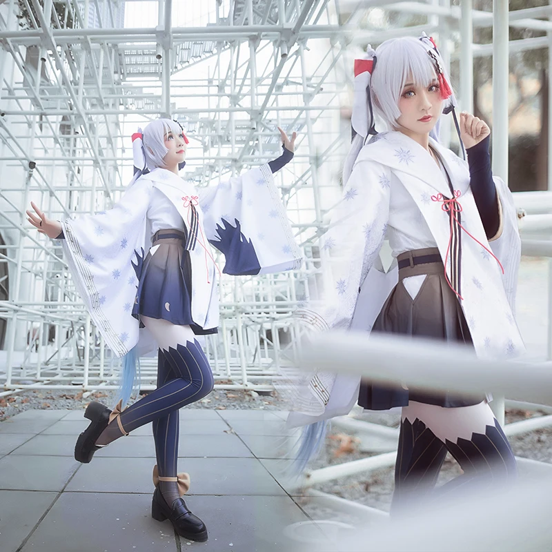 Новое поступление 2018 Vocaloid Snow Yuki Witch Kagura ver. Кимоно Хэллоуин Карнавал косплей