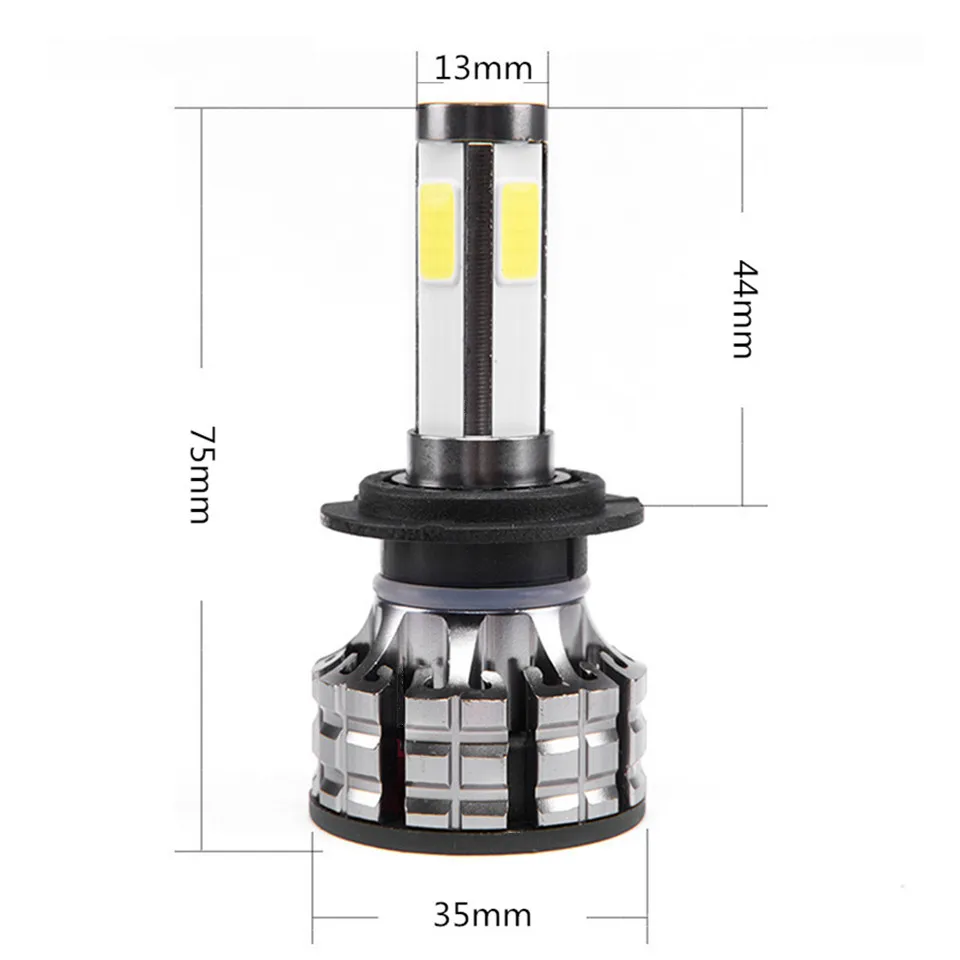 Вдлительную H7 H4 Автомобильные светодиодные фары 4 стороны никаких ошибок выявлено не было H11 Led Canbus Headlmp лампы H8 H9 HB3 9005 9006 80 Вт 14000LM автоматическое Противотуманные фары 12 V