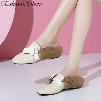 

EshtonShero Shoes Woman Ankle Snow Boots Fur Low Heels Winter Keep Warm Pointed Toe Fashion Ladies Casual Boots Size 3-12