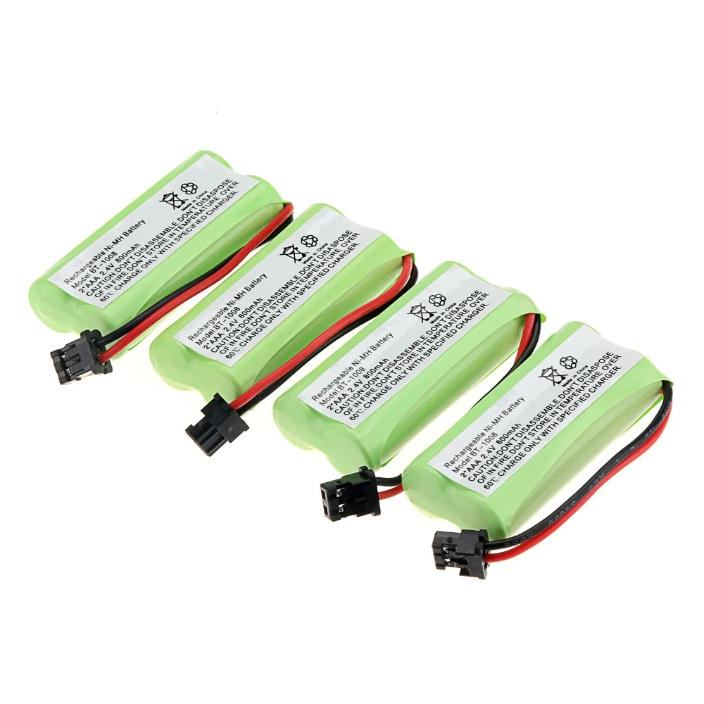 

4PCS 800mAh 2.4V Cordless Phone Battery Portable Telephone Ni-MH Battery for Uniden BT-1008