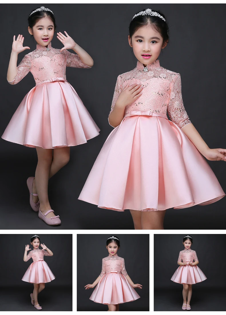 Baby Girl Kid Evening Party Dresses For Girl Wedding Princess Clothing 2017 New Solid Color Bow Moderator Dress Children Clothes HTB1wn5xSFXXXXc4XFXXq6xXFXXXG - Baby Girl Kid Evening Party Dresses For Girl Wedding Princess Clothing 2017 New Solid Color Bow Moderator Dress Children Clothes