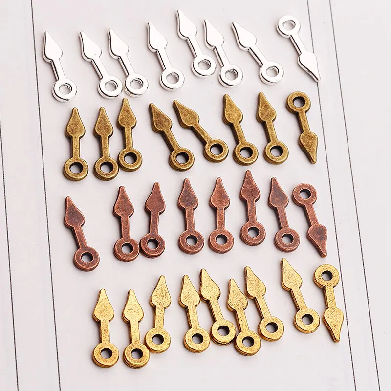 

4 Color Metal Small Clock Pointer Charms for Jewelry Making DIY Vintage Handmade Craft Pendant Charms 200pcs 6*15mm 2915