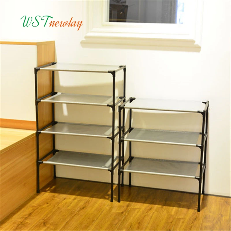 المحمولة للطي رفوف معدنية متعدد الطبقات غير المنسوجة النسيج مزيج الغبار بسيطة حذاء تخزين الرف المحمولة للطي رفوف معدنية متعدد الطبقات غير المنسوجة النسيج مزيج الغبار بسيطة حذاء تخزين الرف