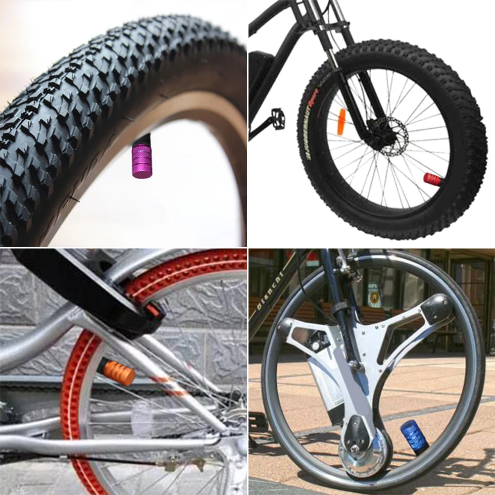 Set of 4 Premium Aluminum Alloy Dustproof Tire Valve Caps for Vehicles and Bicycles
