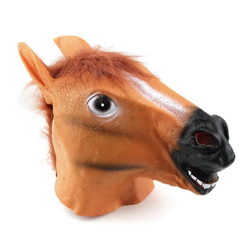 Creepy Horse Mask Head Halloween Costume Theater Prop Novelty Latex Rubberin Party Masks from