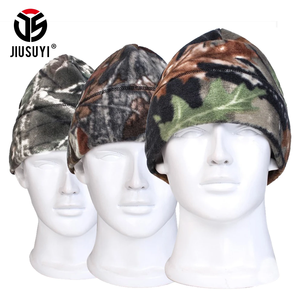 Multicam Camouflage Winter Warmer Thermal Wool Polar Fleece Cap Hats