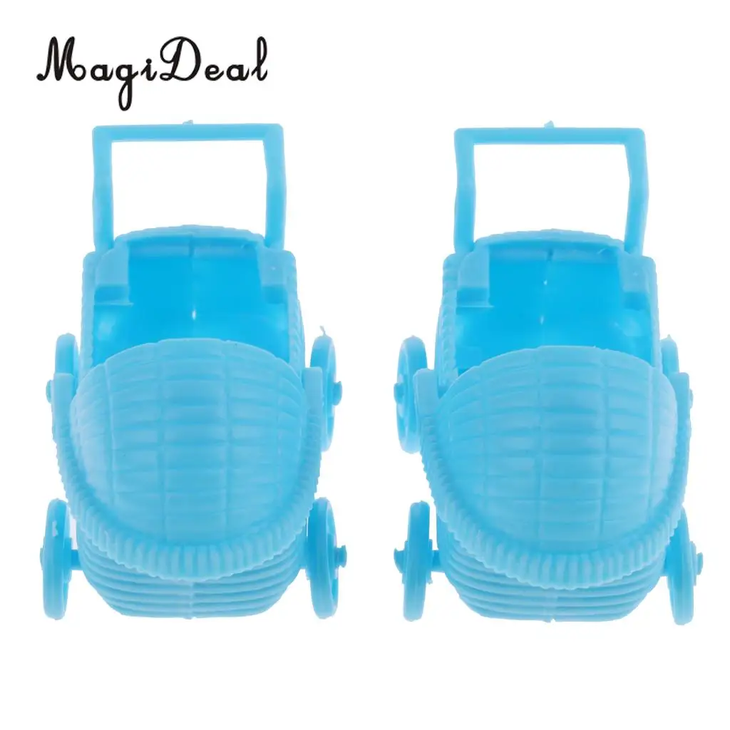 24pcs/Set Plastic Baby Carriage Baby Shower Baby Birthday Decoration Christening Party Favor Pink+Blue