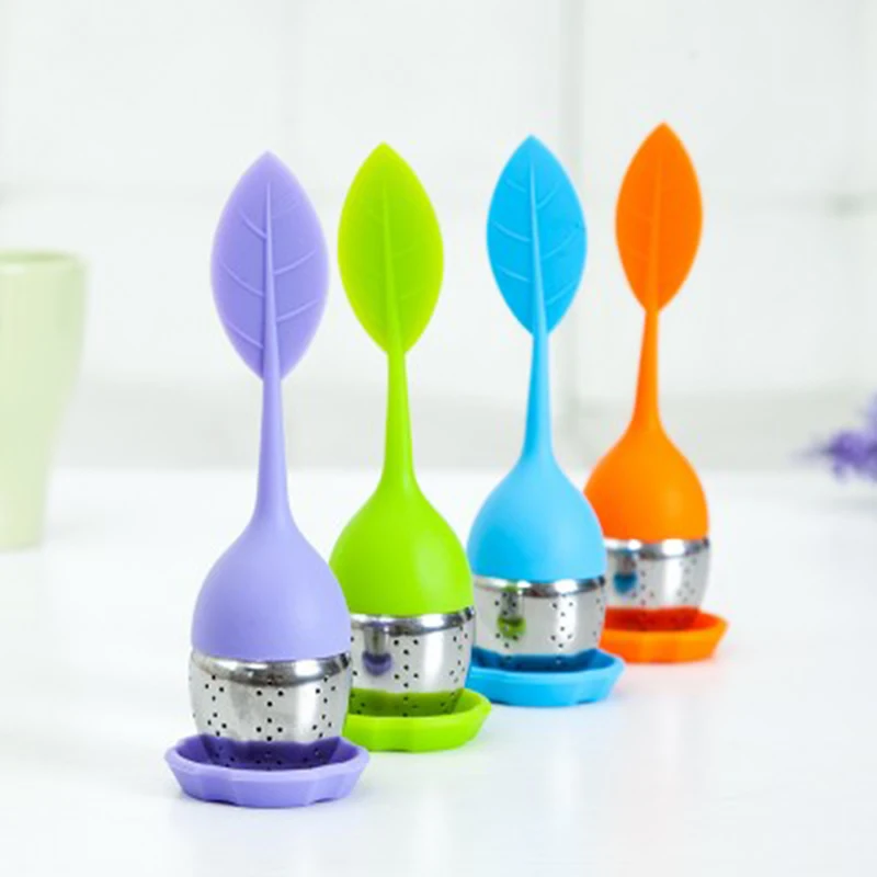 Silicone & Stainless Steel Loose Leaf Tea Strainer Teaspoon Infuser