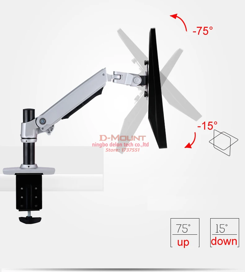 DL-8012 ЖК-экран Настольный полный движения 17-3" монитор Стенд механический пружинный кронштейн алюминиевый монитор Поддержка загрузки 10 кг
