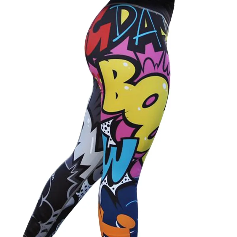 

High Waist Yoga Pants Women's Fitness Sport Leggings Letter print Elastic Gym Workout Tights S-XL Running Trousers Plus Size