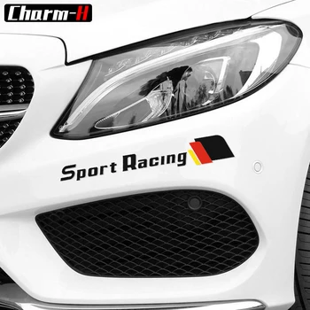 

2X Reflective Front Bumper Sport Racing Graphic Decals for Mercedes Benz W205 W210 W204 W203 C63 W212 CLA GLa A 45 AMG Stickers
