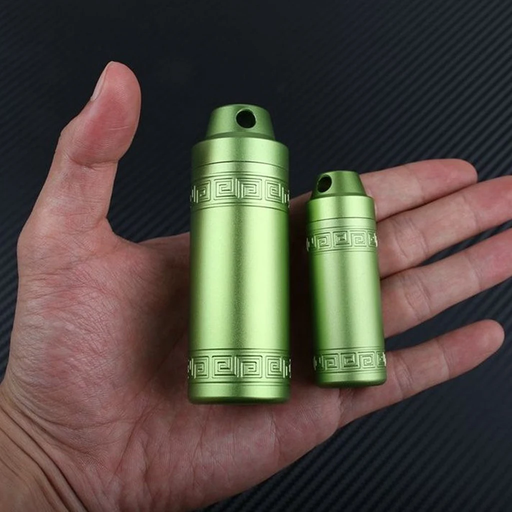 

2pcs Mini Aluminum Waterproof Pill Box Case Medicine Holder Container Dry Box for Walking Running Backpacking