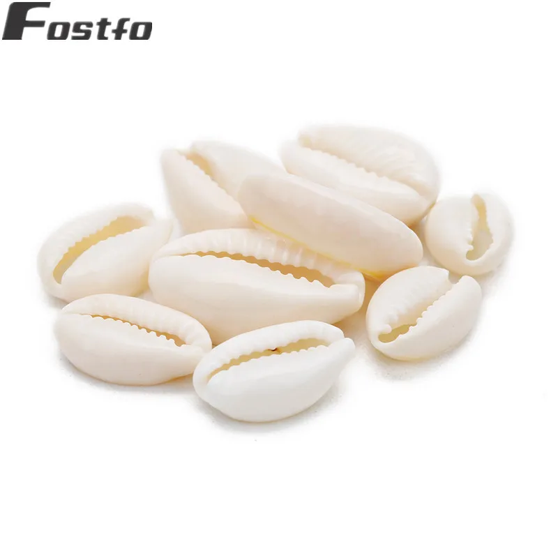 

20pcs/lot 10*16mm/15*22mm White Natural Sea Shell Beads Jewelry Charms Cowry Cowrie Beads For Diy Necklace Bracelets Making