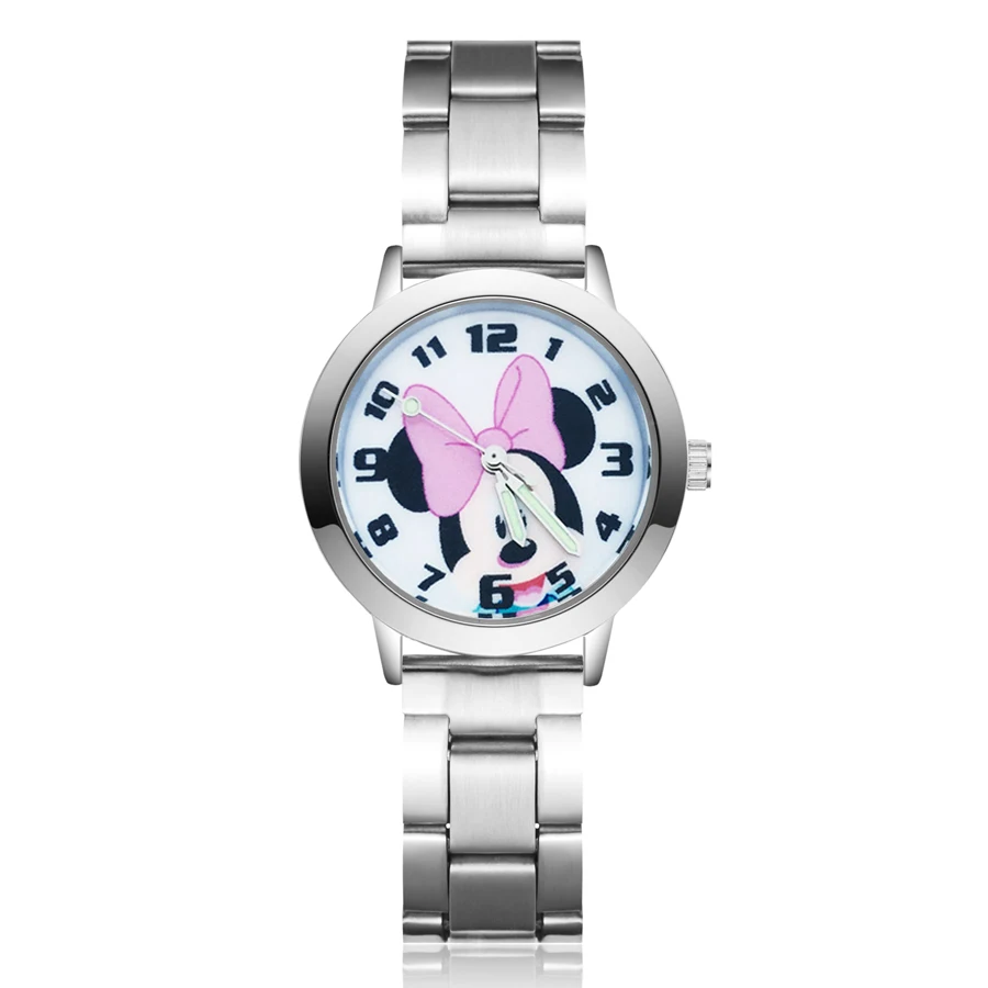 

Cartoon Ladies Bracelet Watch Beautiful Fashion Quartz Mickey Watches Women Rhinestone Minnie Mouse Children Watch Mujer Reloje