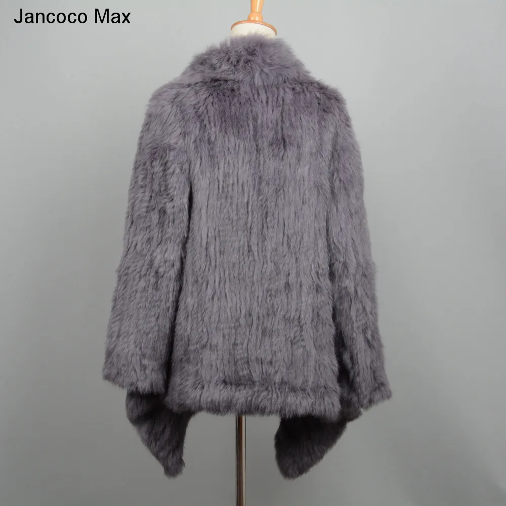 Jancoco Max 2019 натуральное кроличье меховое вязаное пальто наивысшего качества