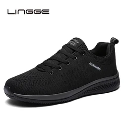 LINGGE New Mesh Men Casual Shoes Lace-up Men Shoes Lightweight Comfortable Breathable Walking Sneakers Tenis Feminino Zapatos LINGGE New Mesh Men Casual Shoes Lace-up Men Shoes Lightweight Comfortable Breathable Walking Sneakers Tenis Feminino Zapatos