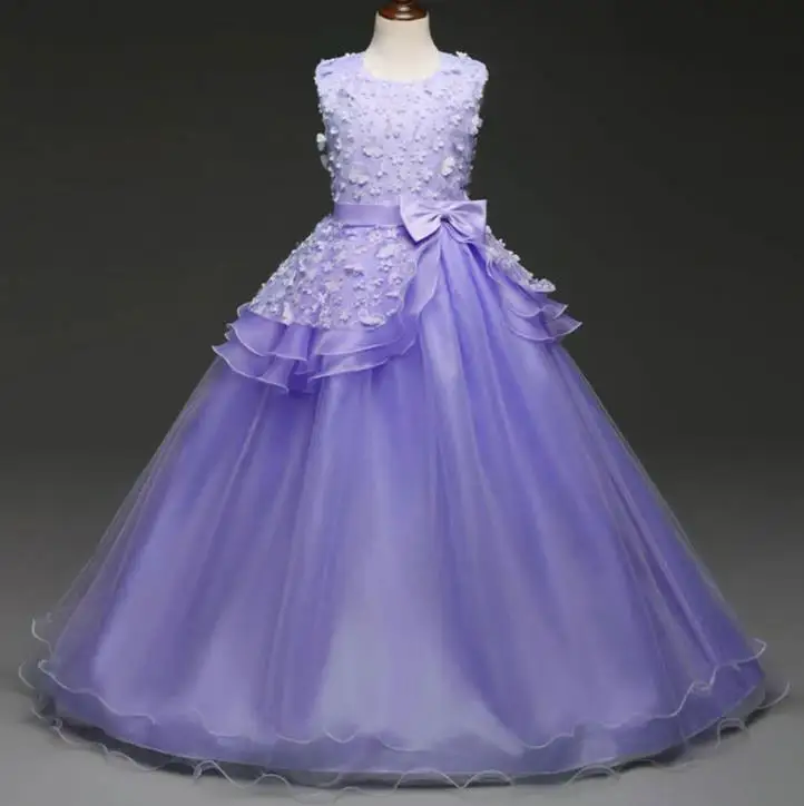 Kids Flower Girl Dress Embroidered Pageant Party Wedding Bridesmaid Ball Gown Prom Princess Formal Occassion Long Dress цена Kids Flower Girl Dress Embroidered Pageant Party Wedding Bridesmaid Ball Gown Prom Princess Formal Occassion Long Dress цены онлайн