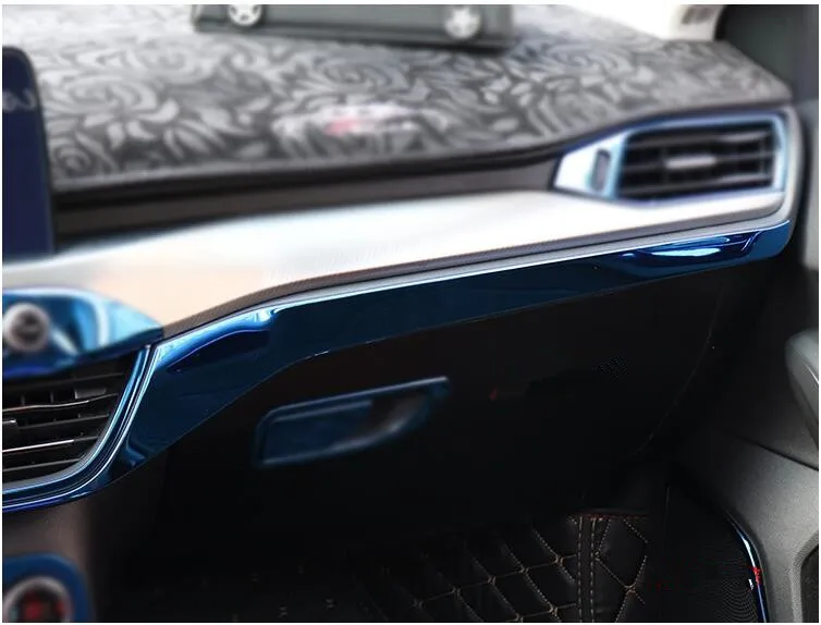 Нержавеющая сталь Синий дверные ручки Чтение свет воздуха на выходе фар декоративная рама для Ford Focus AAA394A