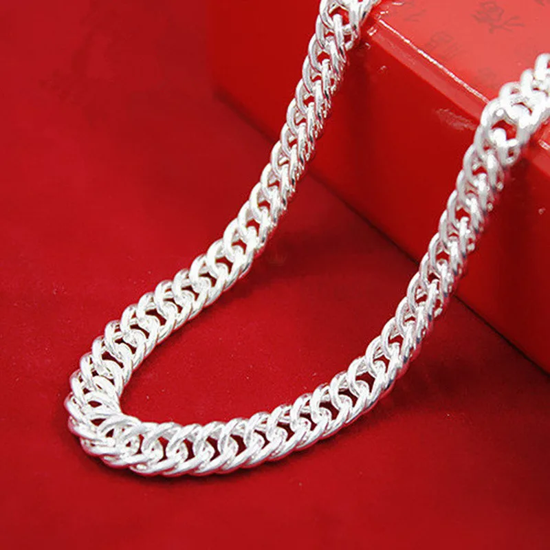 

Men's Necklace Silver Jewelry Fashion 5/6/7mm Chain Necklaces for Men Male Jewelery Accessories Homme Collier Christmas Gifts