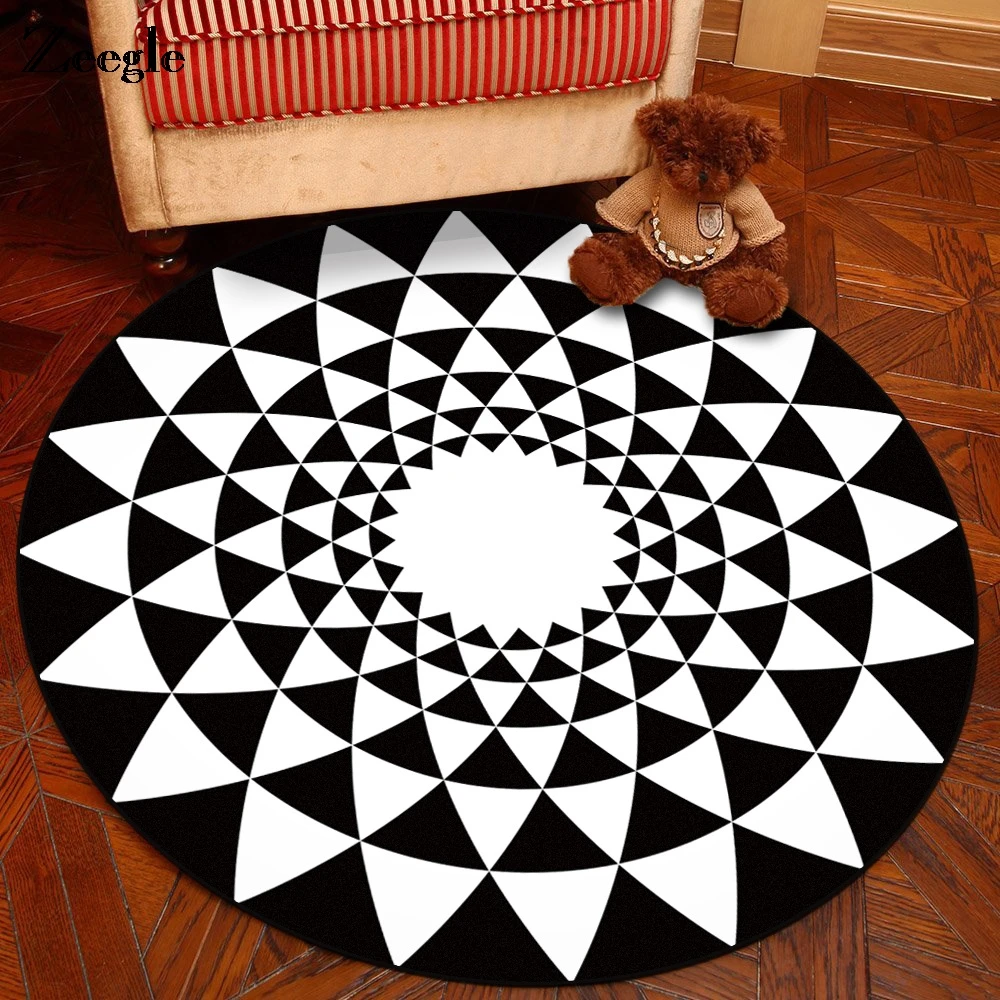 Zeegle в скандинавском стиле круглый дверной коврик ковер для гостиной настольный коврик детский коврик для спальни стул Подушка домашний декор