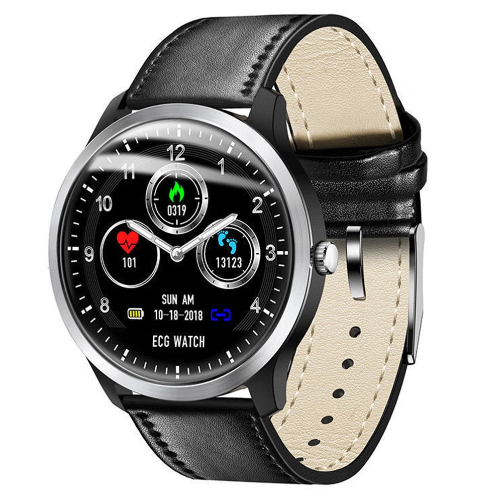 

Bluetooth Heart Rate Monitor Exercise Smart Watch ECG Synchronous Fitness Tracker Waterproof LCD Sleep Detection Pedometer