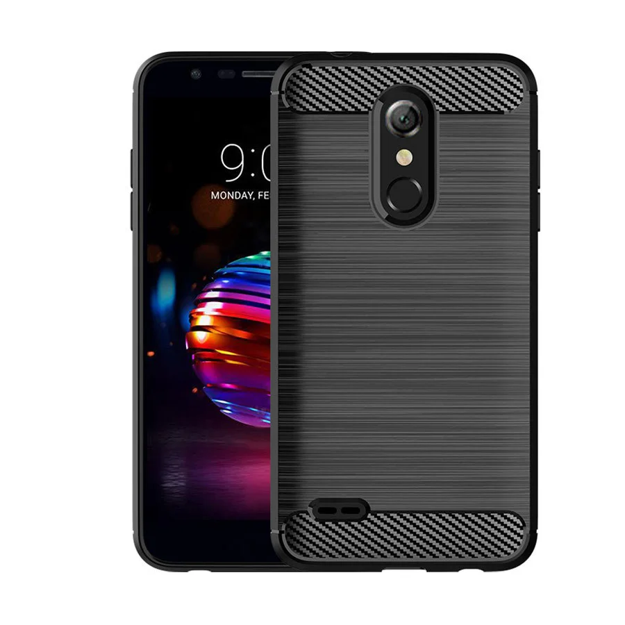 Robusta Armatura Con Elastico Assorbimento Degli Urti In Fibra Di Carbonio Di Caso Per Il Lg K30,Phoenix Plus ,Lg Premier Pro Lte,Lg K10 Alpha,K10 201