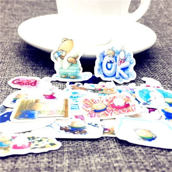 

40 pcs Self-made Cartoon bear Scrapbooking Stickers Decorative Sticker DIY Craft Photo Book pencil box Albums Decals Diary