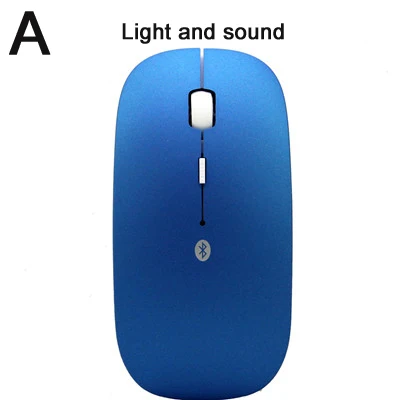 Перезаряжаемая Беспроводная Бесшумная мышь с Bluetooth 4,0, Ультратонкая мышь с разрешением 2400 dpi для планшетов на Android, ноутбуков Apple, ПК - Цвет: blue A
