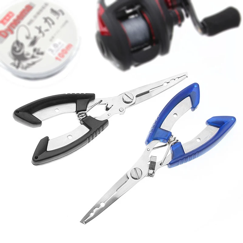 Stainless Steel Fishing Pliers Split Ring Cutters Fishing Holder Tackle Sheath & Retractable Tether Combo Hooks Remover jooyoo