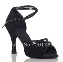 Wholesale Black Suede LATIN BALLROOM Dance Shoes SALSA Shoes Tango Shoes Open Toe Ballrrom Shoes Size