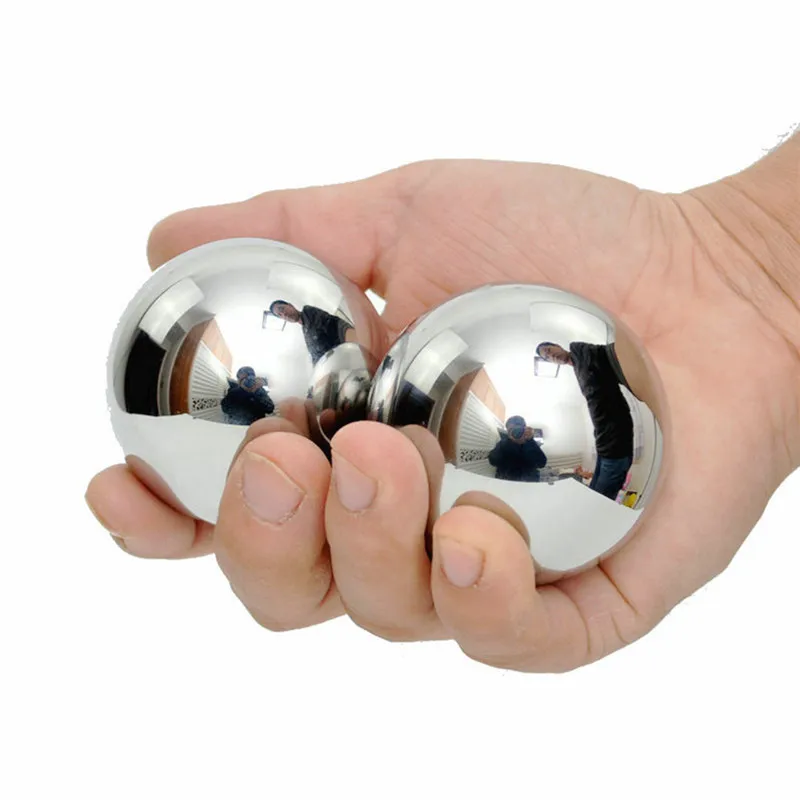 Baoding Balls Chinese Health Exercise Stress Relief Chrome Color