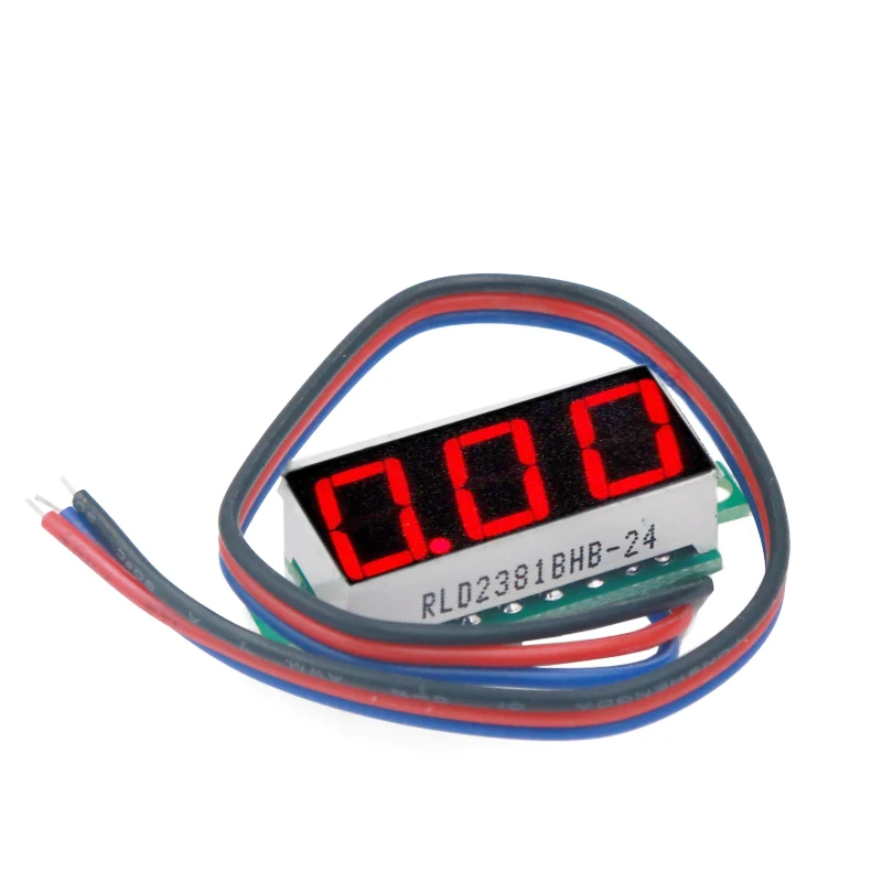 Mini Digital Voltmeter DC 0-100V LED Panel Voltage Meter 3-Digital With 3 Wires Red R TOOGOO 