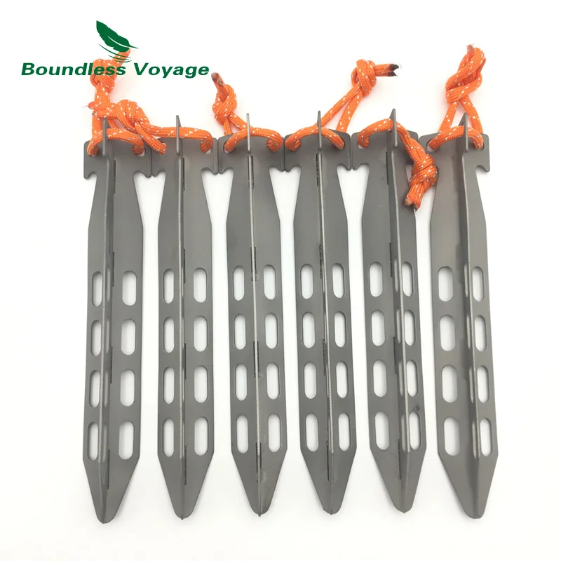 Boundless Voyage Titanium Tent Pegs Outdoor Camping Y type Tent Stakes