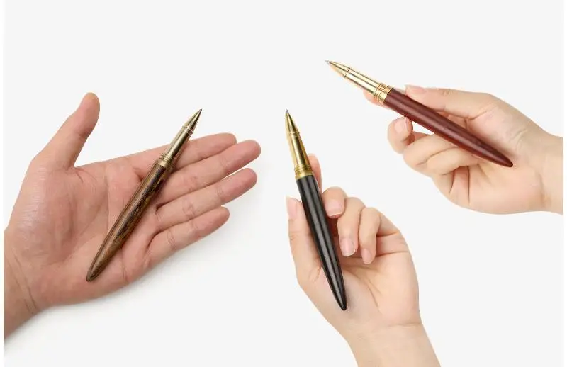 Роскошные деревянные латунь шариковая металлическая ручка черные чернила шариковые ручки Офисные канцелярские школьные принадлежности