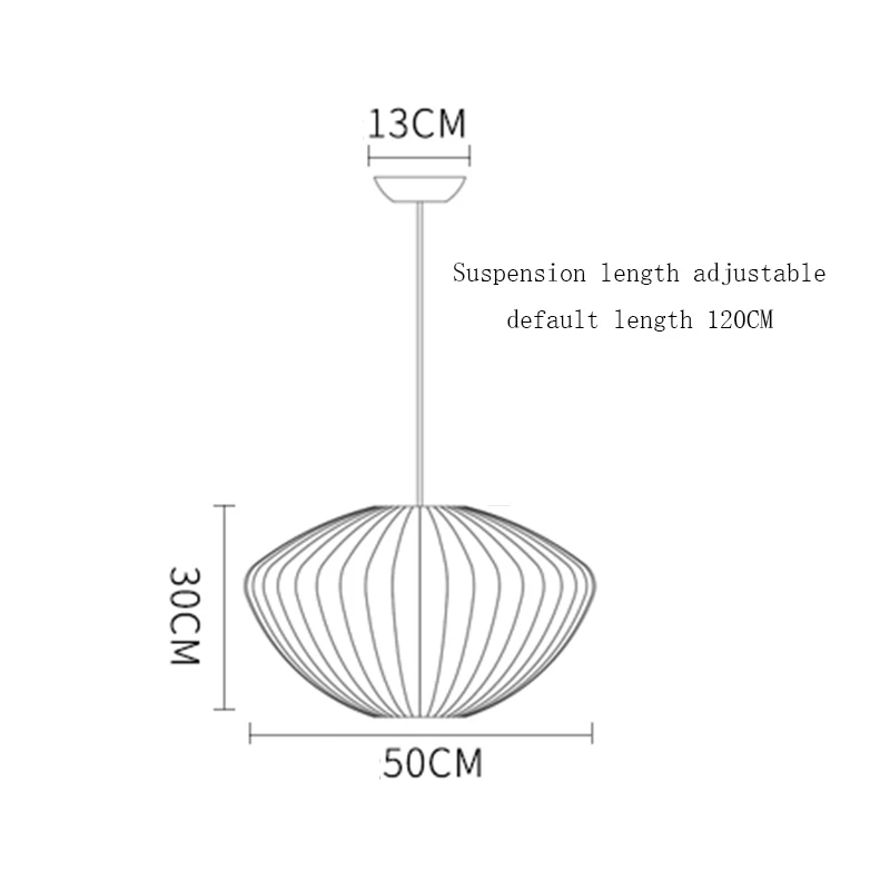 Современный белый Шелковый светодиодный подвесной светильник для ресторана, спальни, подвесная Подвесная лампа, художественная лампа с одной головкой, подвесное освещение - Цвет корпуса: H 50CM