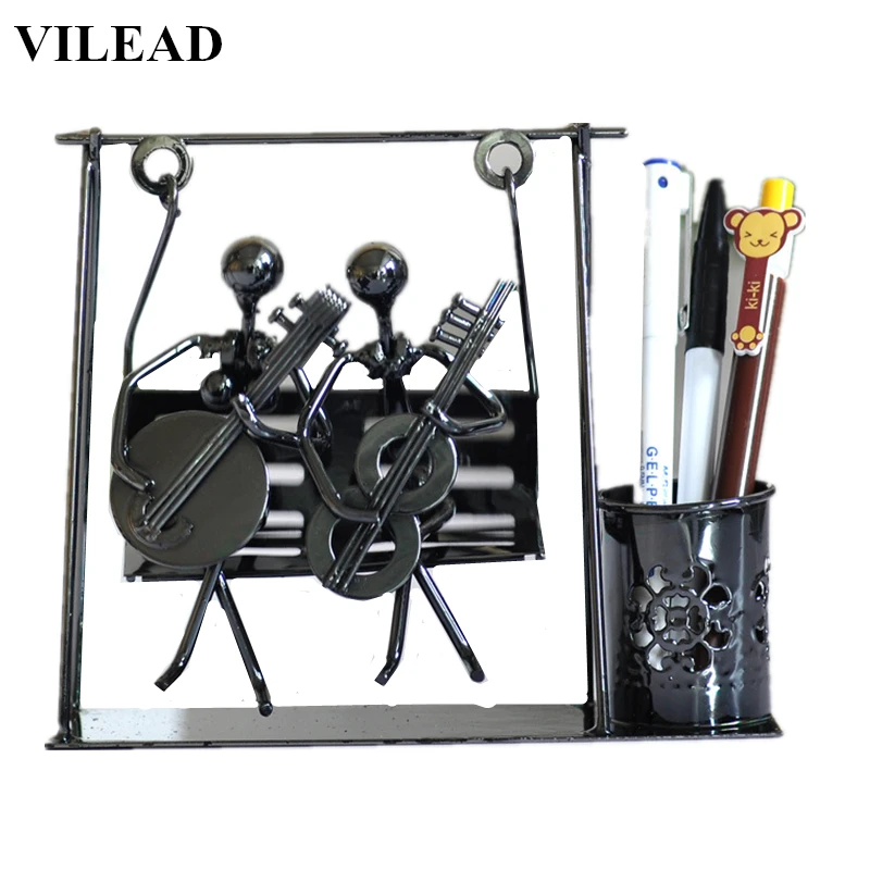 

VILEAD 6.9'' Iron Music Player on Swing Figurine Metal Gutar Player Lovers Miniatures Iron Swing Model Creative Gift for Lover