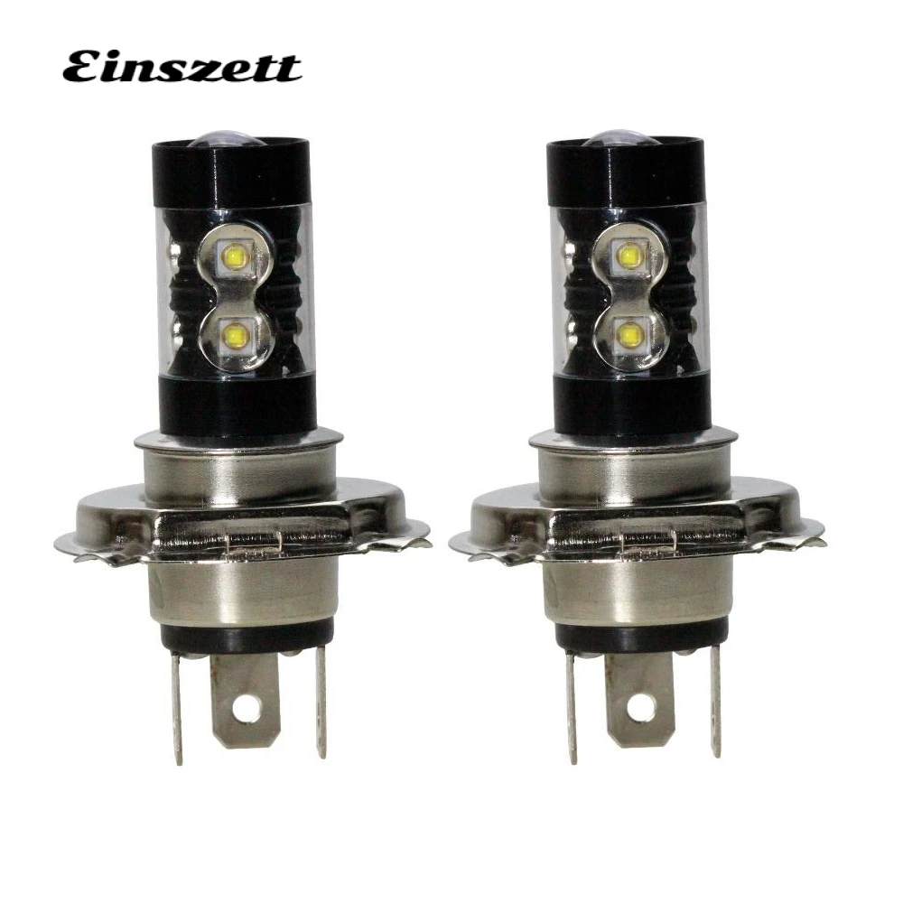

2pcs H4 LED Fog Lamp High Bright White LED HeadLight Bulb DC12V 10SMD 50W DRL Daytime Driving Lights Car Accessories