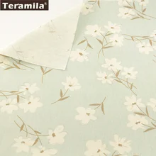 Льняная ткань швейный материал Tissu домашний текстиль от teramila хлопковая скатерть подушка сумка занавеска Подушка закка с цветочным принтом
