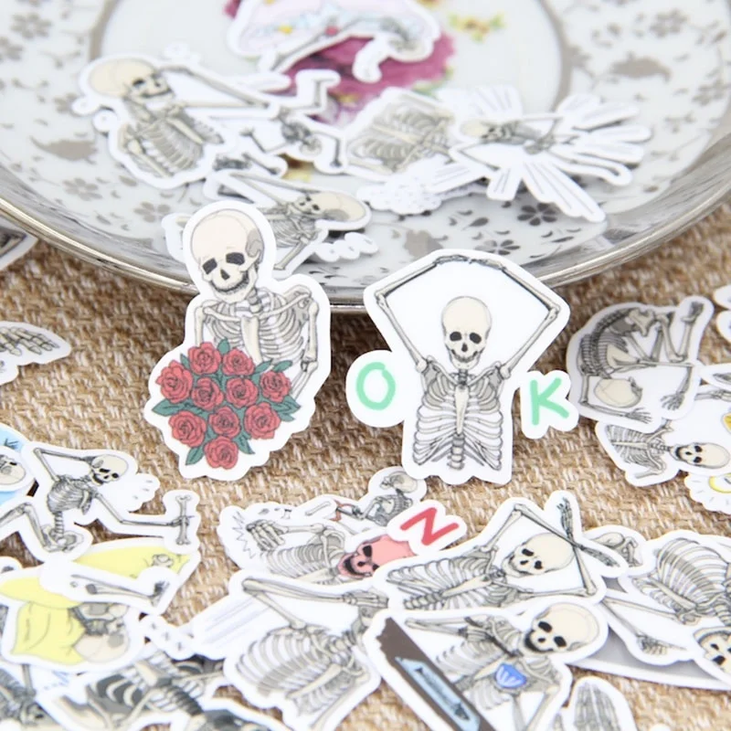 

40pcs Cute People Skull Funny Decorative Scrapbooking Stickers DIY Craft Sticker Photo Albums Diary Decor